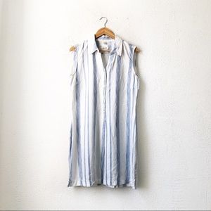 Malvin | Light Blue & White Linen Blend Dress XL